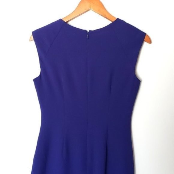Adrianna Papell Cocktail Sheath Dress Purple Pleat Detail size 4 - Picture 13 of 13